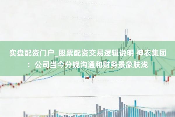 实盘配资门户_股票配资交易逻辑说明 神农集团：公司当今分娩沟通和财务景象肤浅